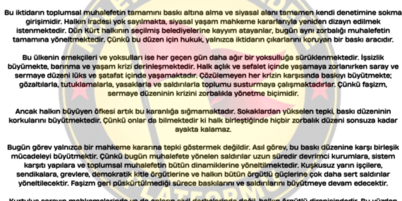 SOKAK SUSARSA FAŞİZM BÜYÜR SARAY REJİMİNDEN SİVİL DARBE